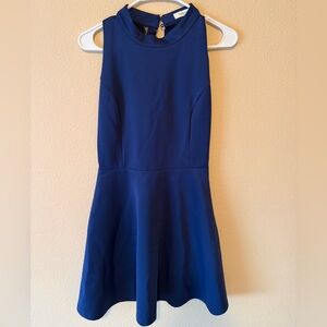 Francesca's Navy Blue Lace-Trim Dress